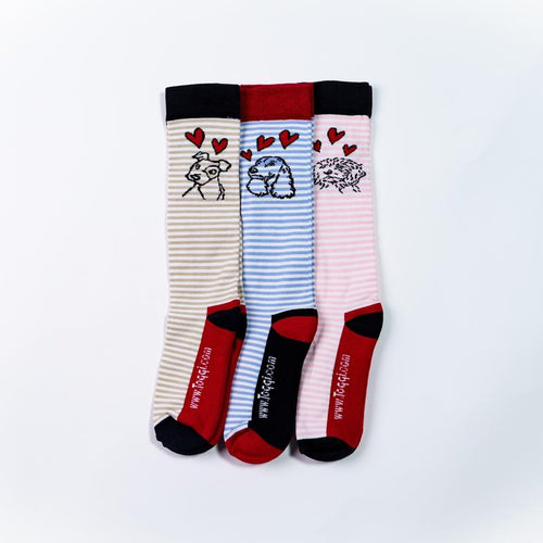 Toggi Dogs and Hearts 3 pack socks. Toggi Socks